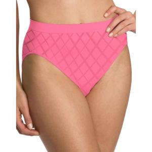 Bali womens Comfort Revolution Seamless Brief Panty, Microfiber Stretch Underwear, Women’s High Rise Brief(Tender Rose Diamond)