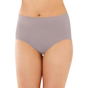 Bali womens Comfort Revolution Seamless Brief Panty, Microfiber Stretch Underwear, Women’s High Rise Brief(Warm Steel)