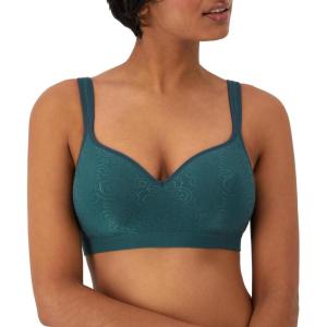Bali womens Comfort Revolution Wireless Bra, Cool Comfort Full-coverage Bra (Retired Colors)(Juniper Blue Swirl)