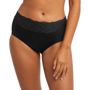 Bali womens Passion for Comfort Hi-cut Panty(Black Lace)