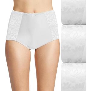 Bali womens Underwear Pack, Double Support Stretch Brief Panties, Moisture-wicking Underwear for Women, 3-pack(White/White/White)