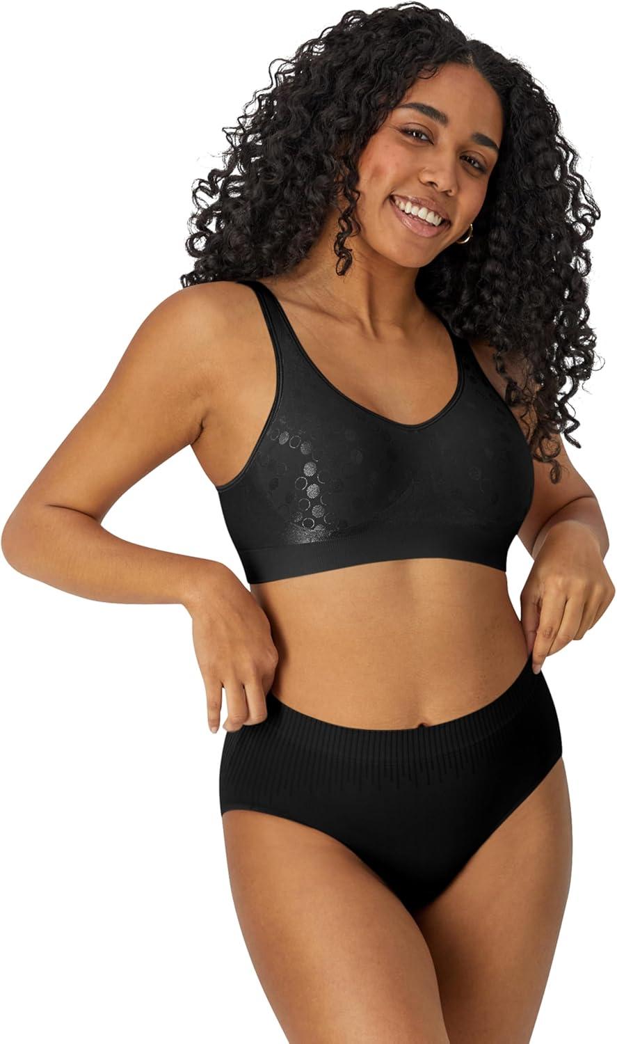 imageBali Womens Wireless Bra Comfort Revolution for Women Targeted Shaping Seamless Full CoverageBlack