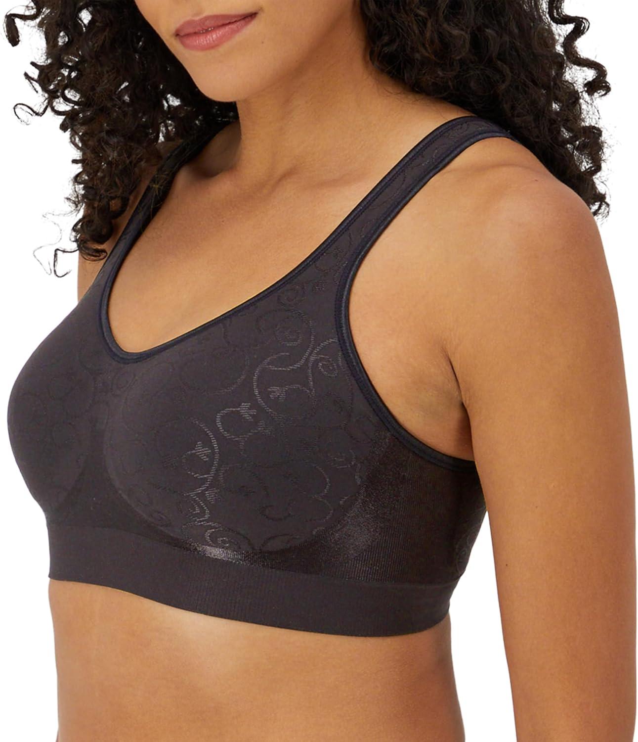 imageBali Womens Wireless Bra Comfort Revolution for Women Targeted Shaping Seamless Full CoverageBlack Swirl