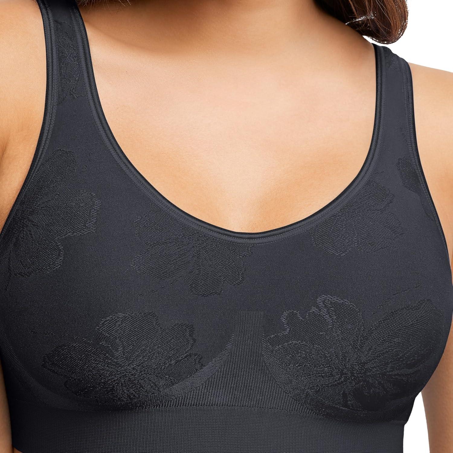 imageBali Womens Wireless Bra Comfort Revolution for Women Targeted Shaping Seamless Full CoverageBlack Tropic