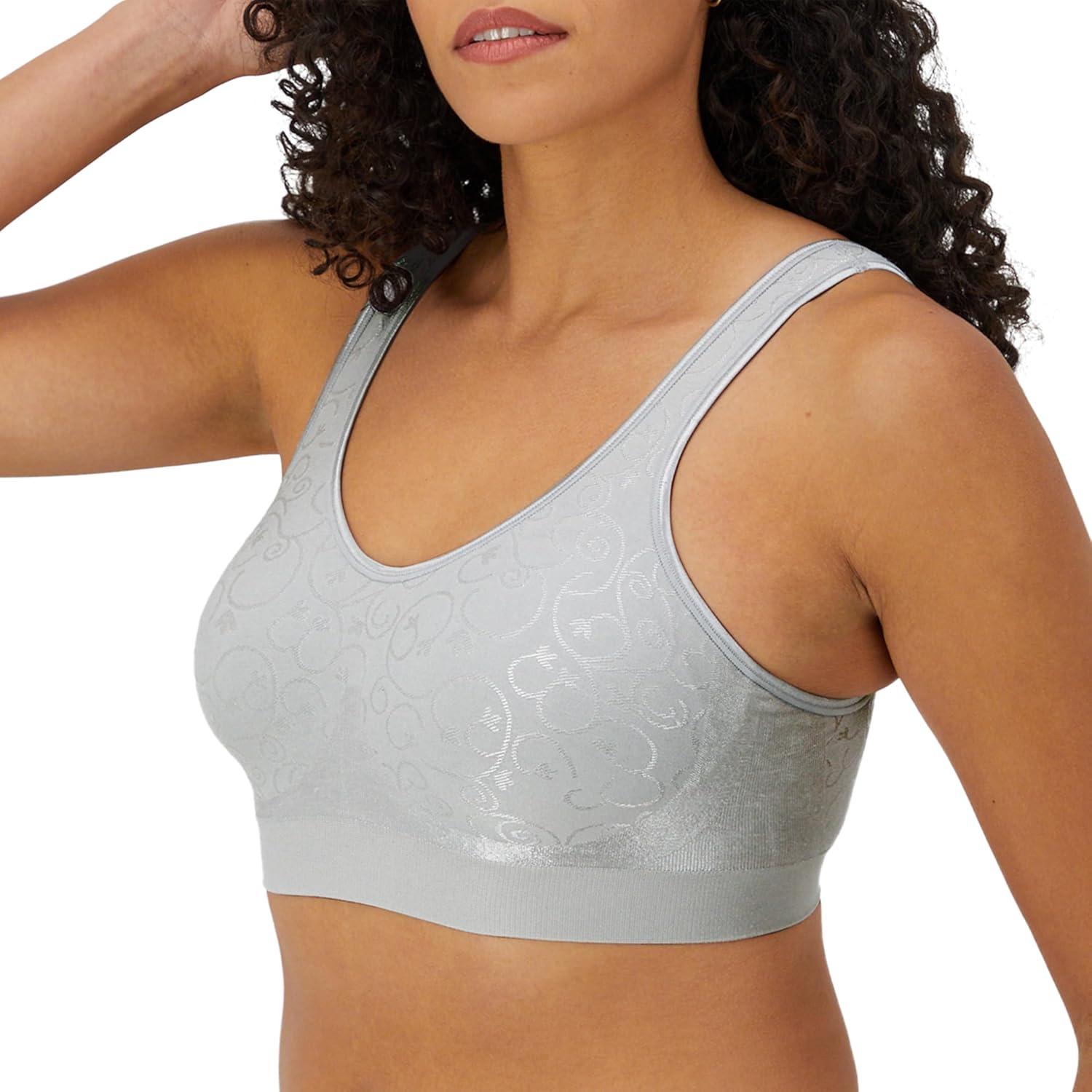 imageBali Womens Wireless Bra Comfort Revolution for Women Targeted Shaping Seamless Full CoverageCrystal Grey Swirl