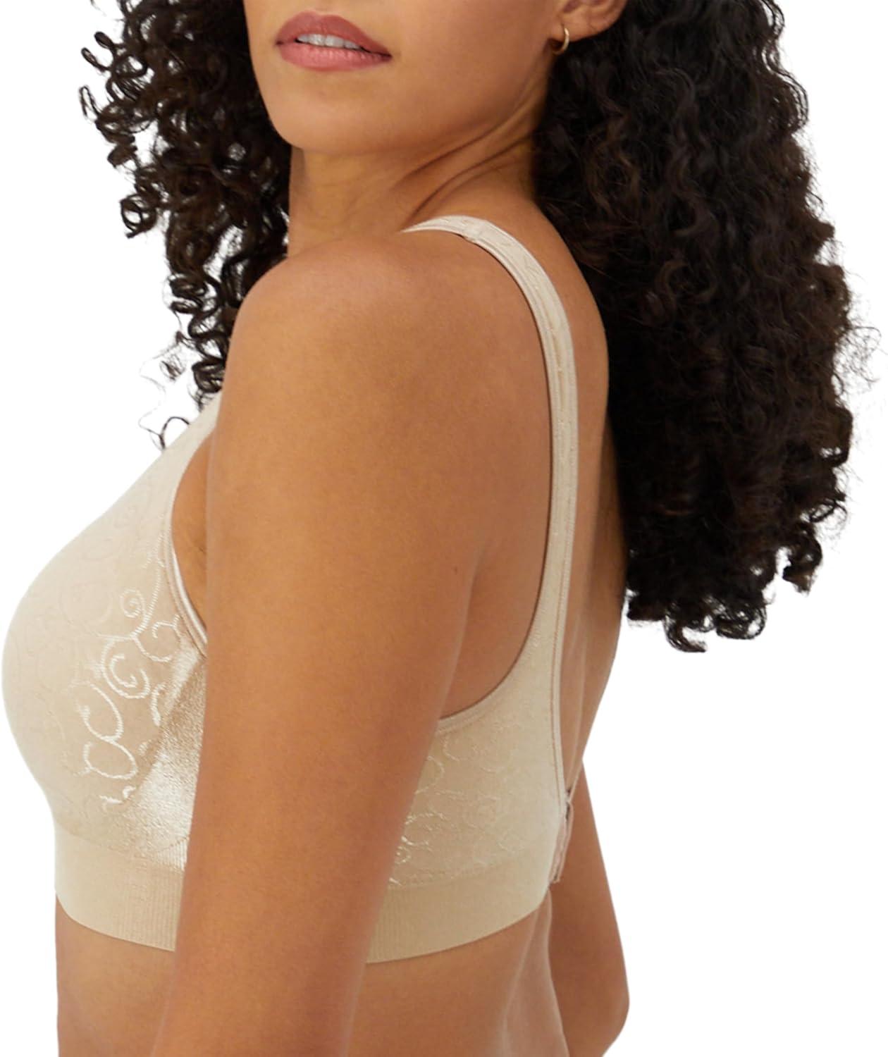 imageBali Womens Wireless Bra Comfort Revolution for Women Targeted Shaping Seamless Full CoverageNude Swirl