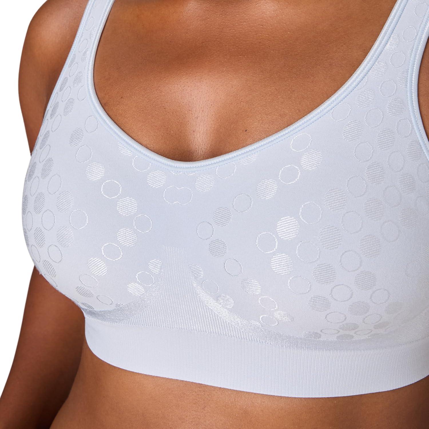 imageBali Womens Wireless Bra Comfort Revolution for Women Targeted Shaping Seamless Full CoverageSalty Pepper Grey Dot