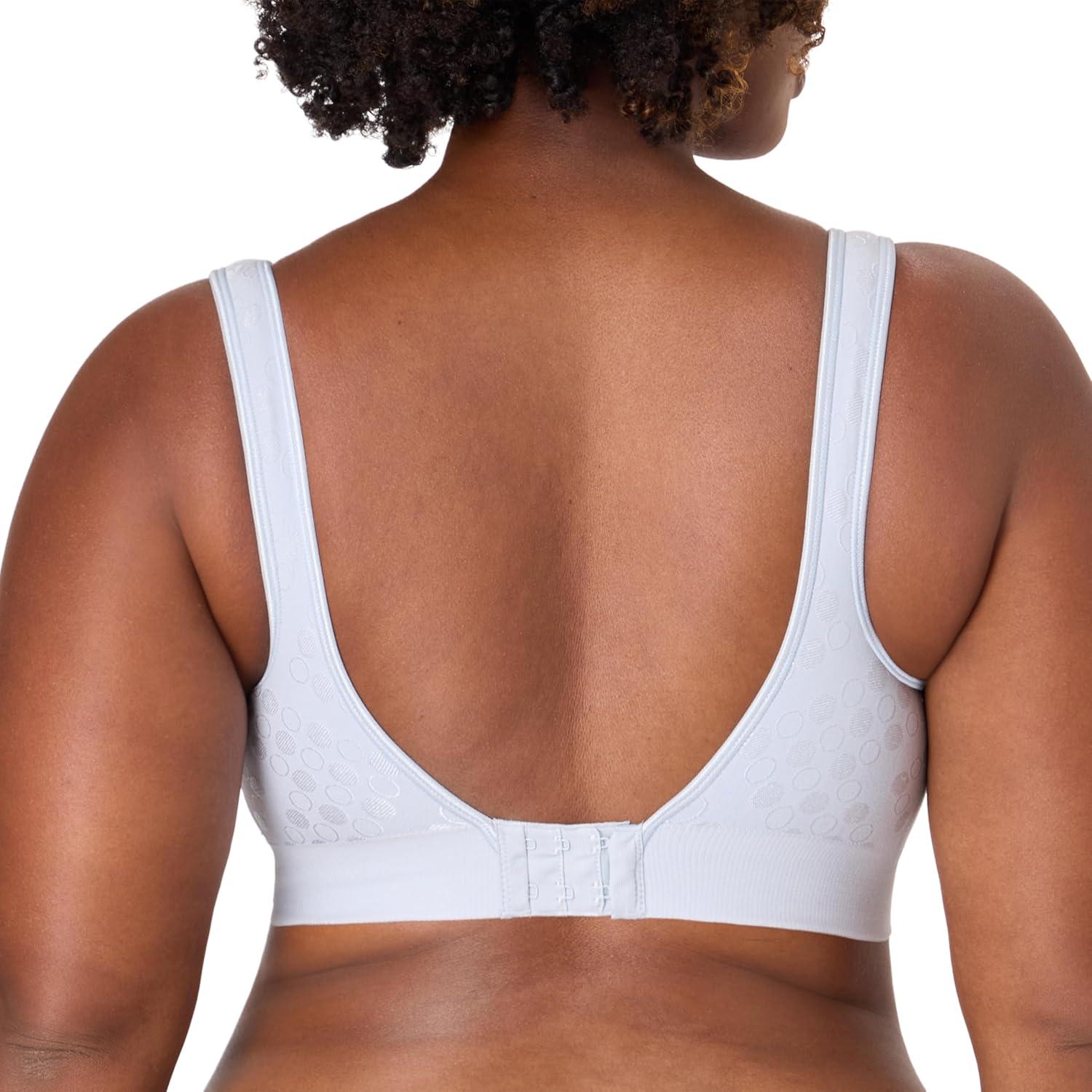 imageBali Womens Wireless Bra Comfort Revolution for Women Targeted Shaping Seamless Full CoverageSalty Pepper Grey Dot