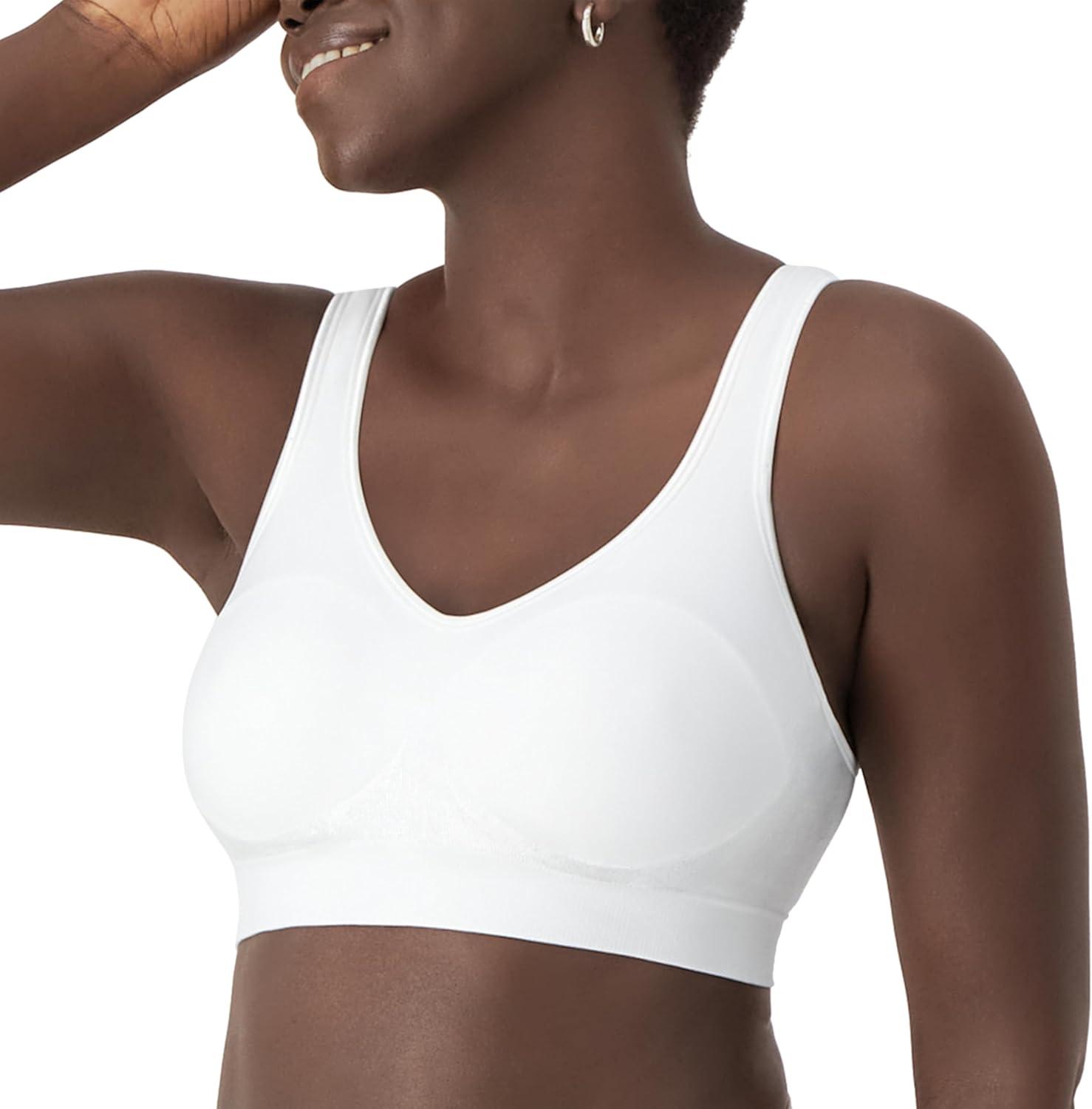 imageBali Womens Wireless Bra Comfort Revolution for Women Targeted Shaping Seamless Full CoverageWhite