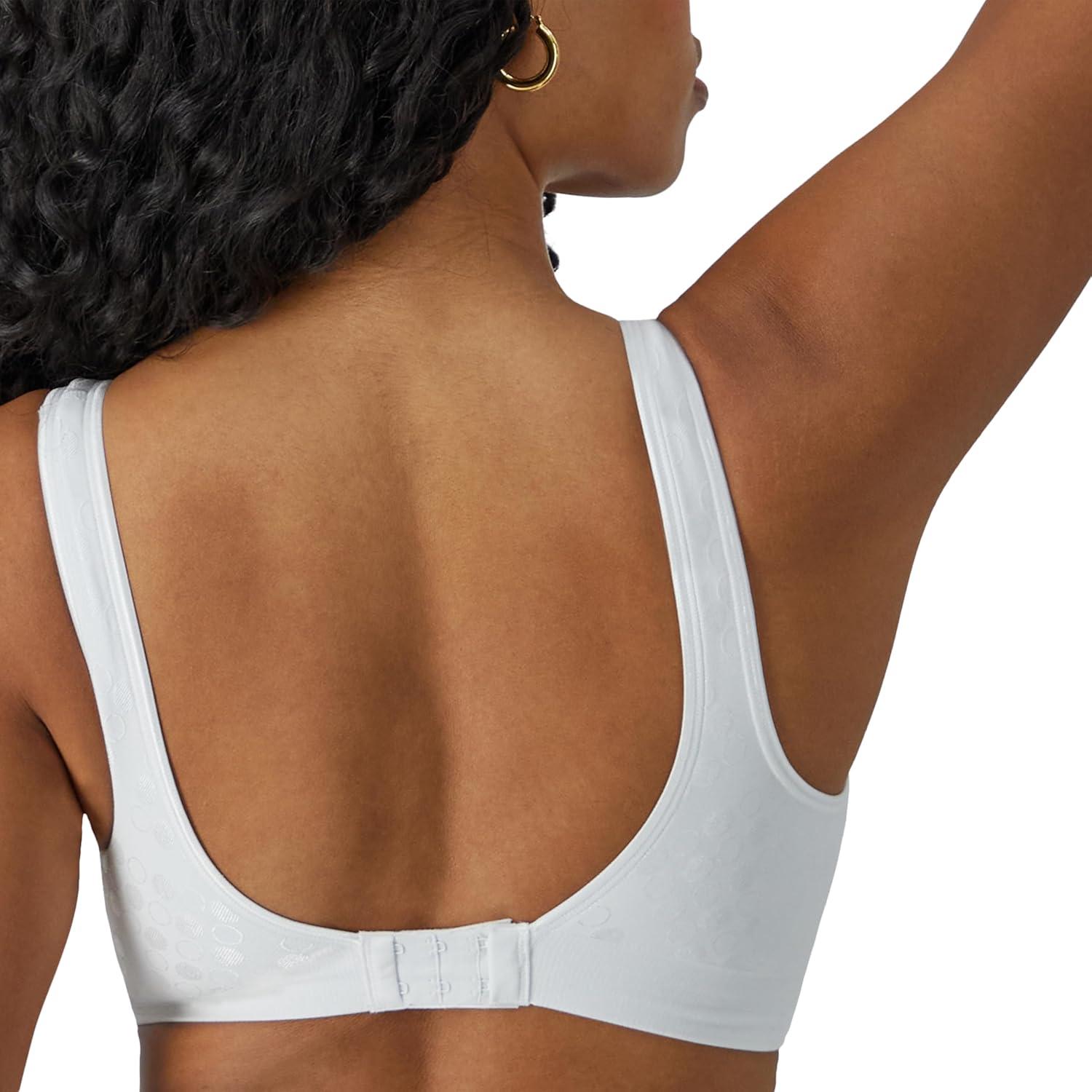 imageBali Womens Wireless Bra Comfort Revolution for Women Targeted Shaping Seamless Full CoverageWhite Dot