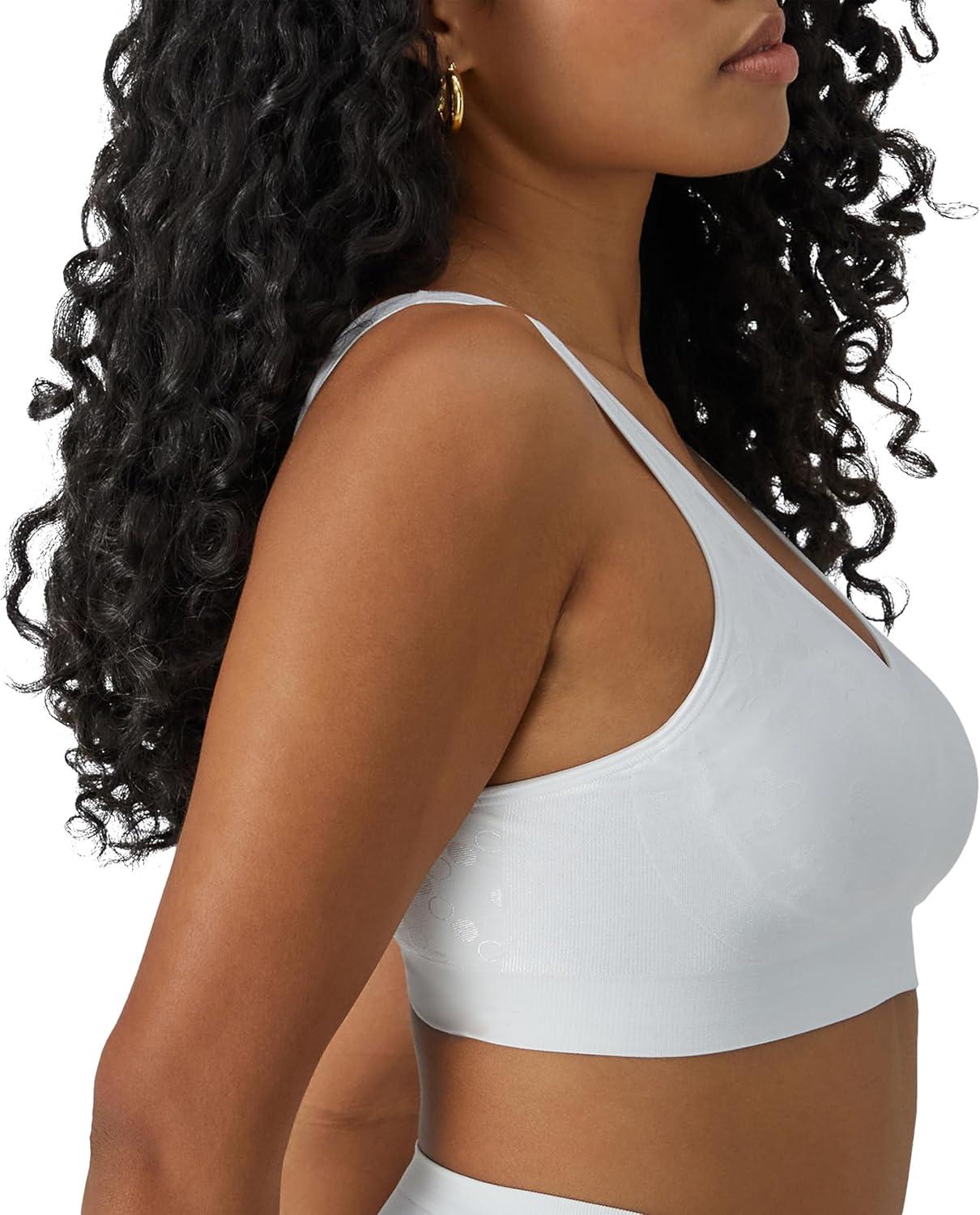 imageBali Womens Wireless Bra Comfort Revolution for Women Targeted Shaping Seamless Full CoverageWhite Dot