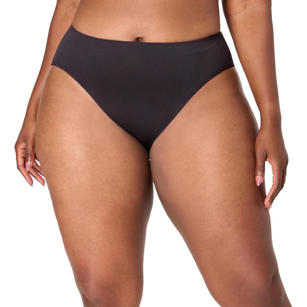 imageBali Womens Underwear Comfort Revolution HiCut Brief Panties Seamless Microfiber UnderwearBlack Tropic