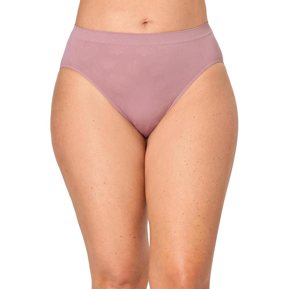 imageBali Womens Underwear Comfort Revolution HiCut Brief Panties Seamless Microfiber UnderwearSmokey Purple Mauve Tropic