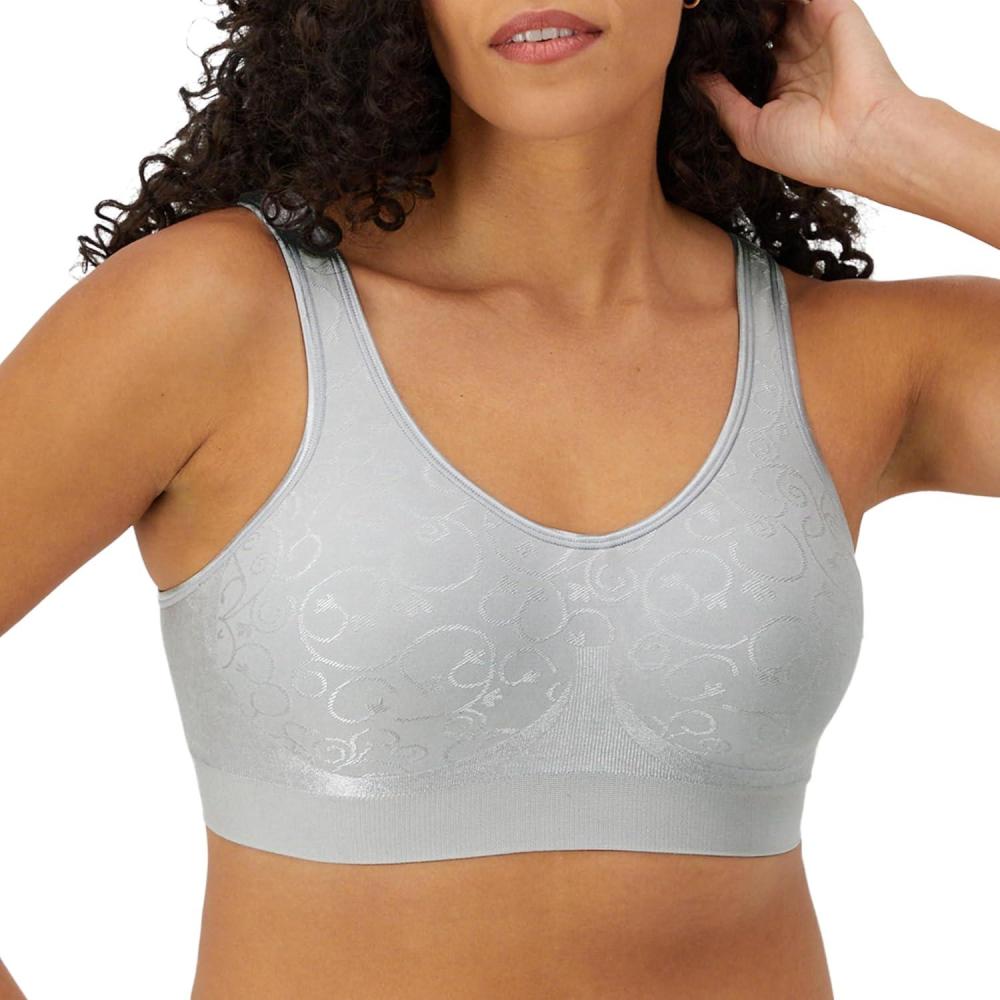 imageBali Womens Wireless Bra Comfort Revolution for Women Targeted Shaping Seamless Full CoverageCrystal Grey Swirl