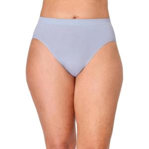 Bali Women’s Underwear, Comfort Revolution Hi-Cut Brief Panties, Seamless Microfiber Underwear(Silver Satin)