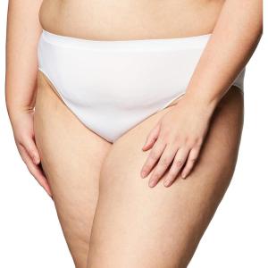Bali Women’s Underwear, Comfort Revolution Hi-Cut Brief Panties, Seamless Microfiber Underwear(White)