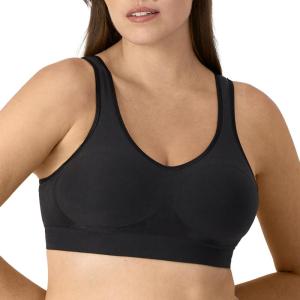 Bali Womens Wireless Bra, Comfort Revolution for Women, Targeted Shaping, Seamless, Full Coverage(Black)