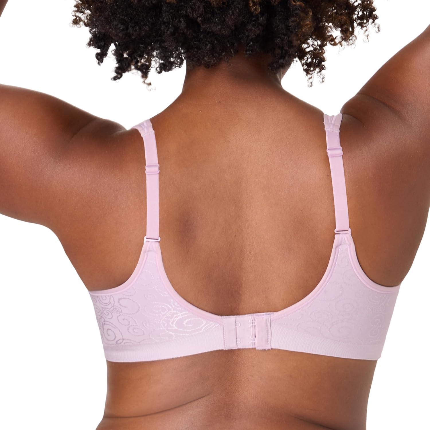 imageBali Womens Wireless Bra DF3463 Comfort Revolution FullCoverage Bras for Women MoistureWicking WirefreePurple Mauve Swirl