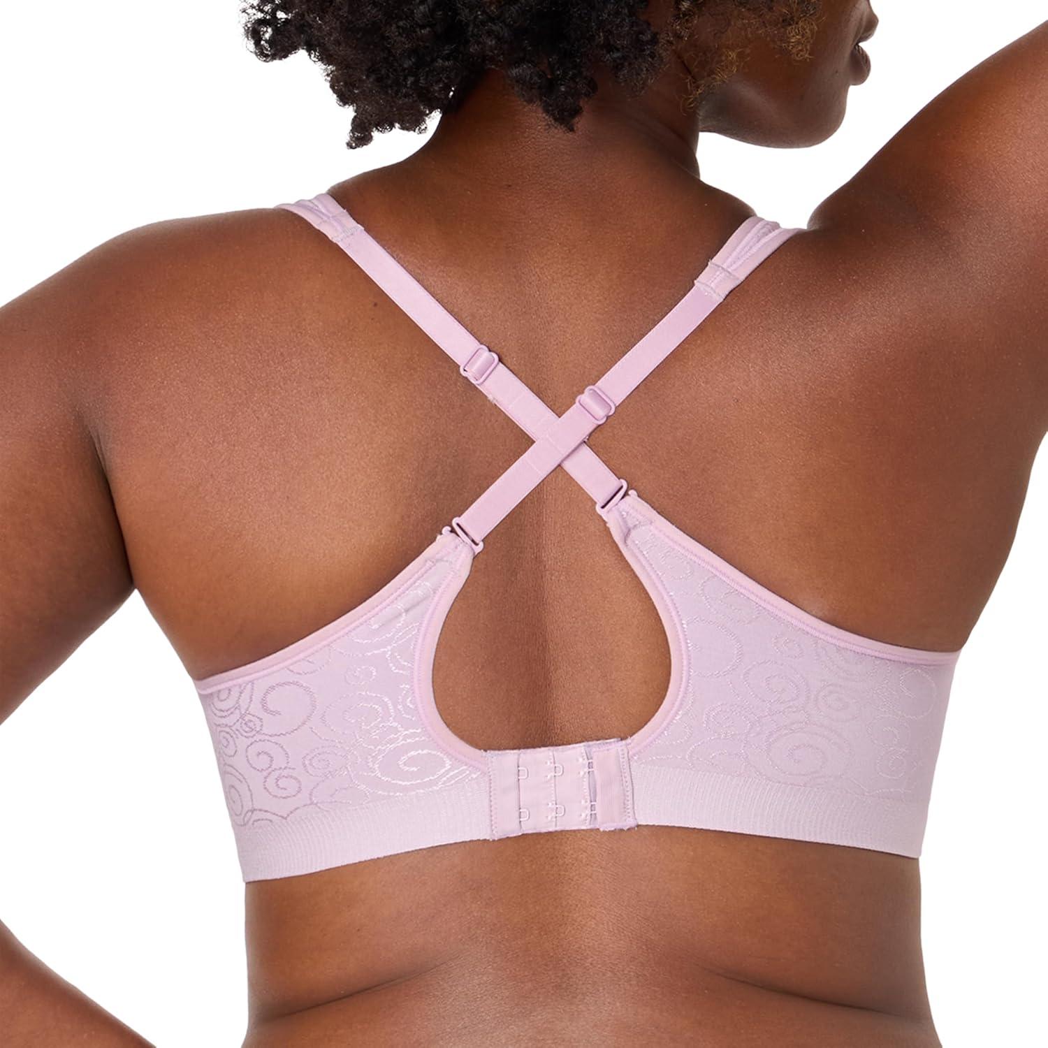 imageBali Womens Wireless Bra DF3463 Comfort Revolution FullCoverage Bras for Women MoistureWicking WirefreePurple Mauve Swirl