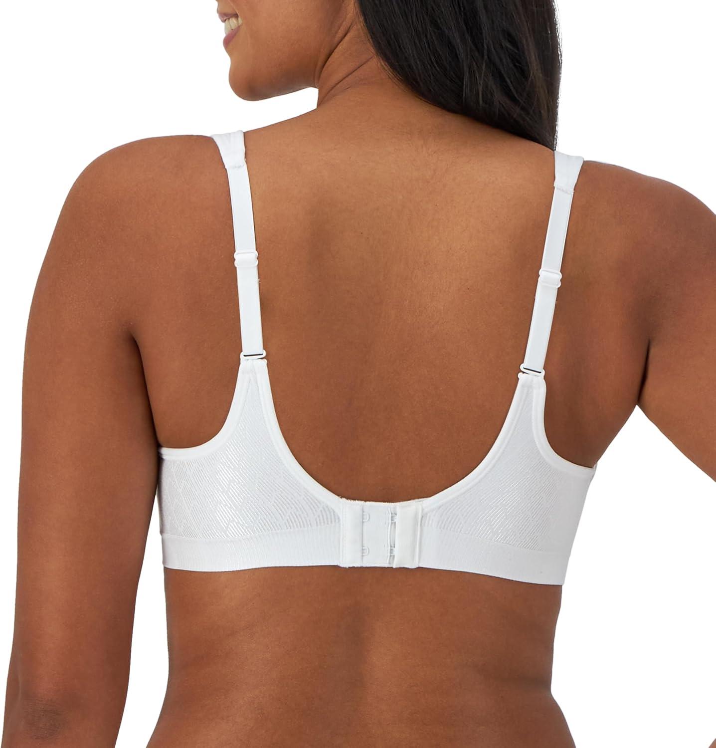 imageBali Womens Wireless Bra DF3463 Comfort Revolution FullCoverage Bras for Women MoistureWicking WirefreeWhite Zag