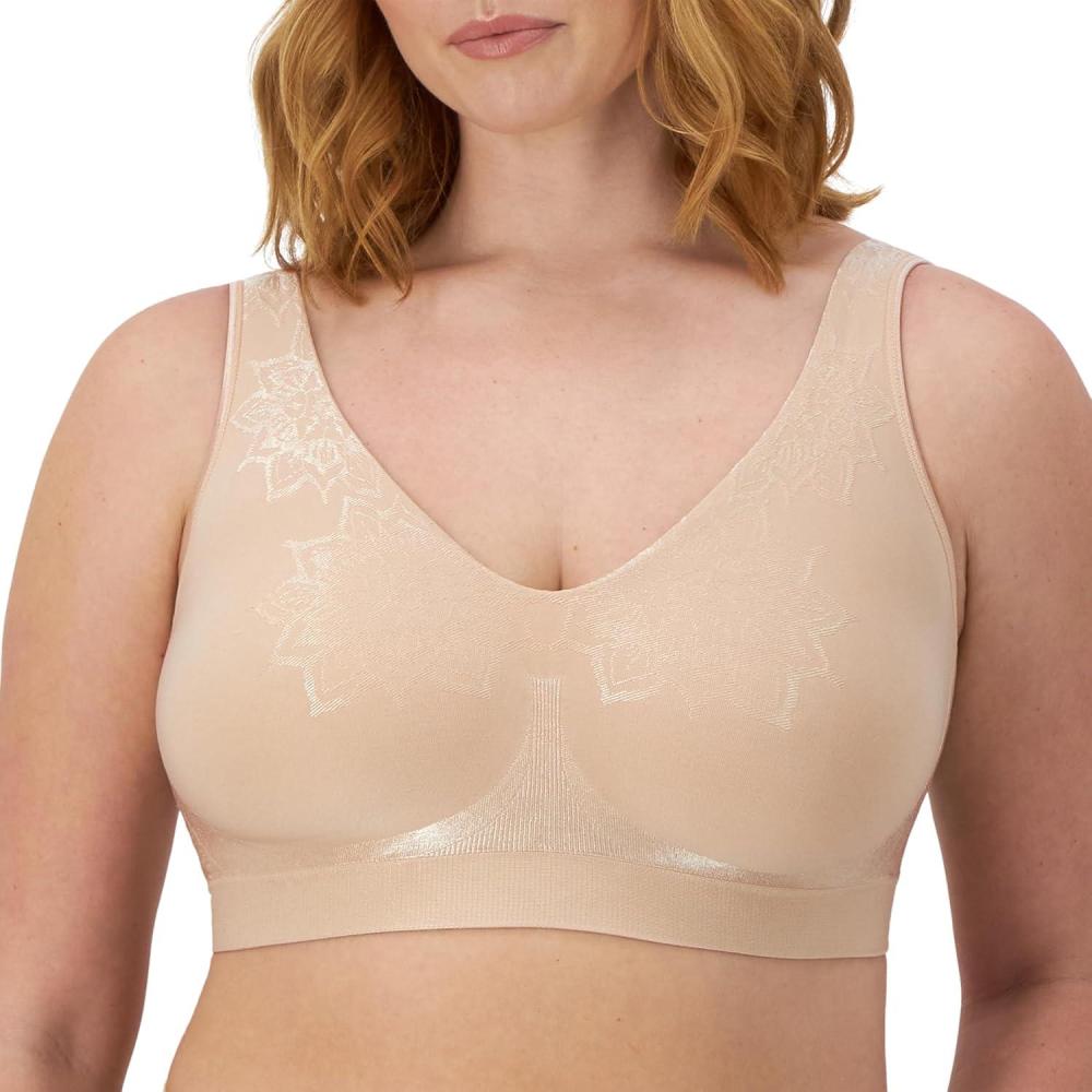 imageBali Womens Wireless Bra Comfort Revolution Seamless TShirt Bras for Women ComfortFlex FitAlmond Aztec