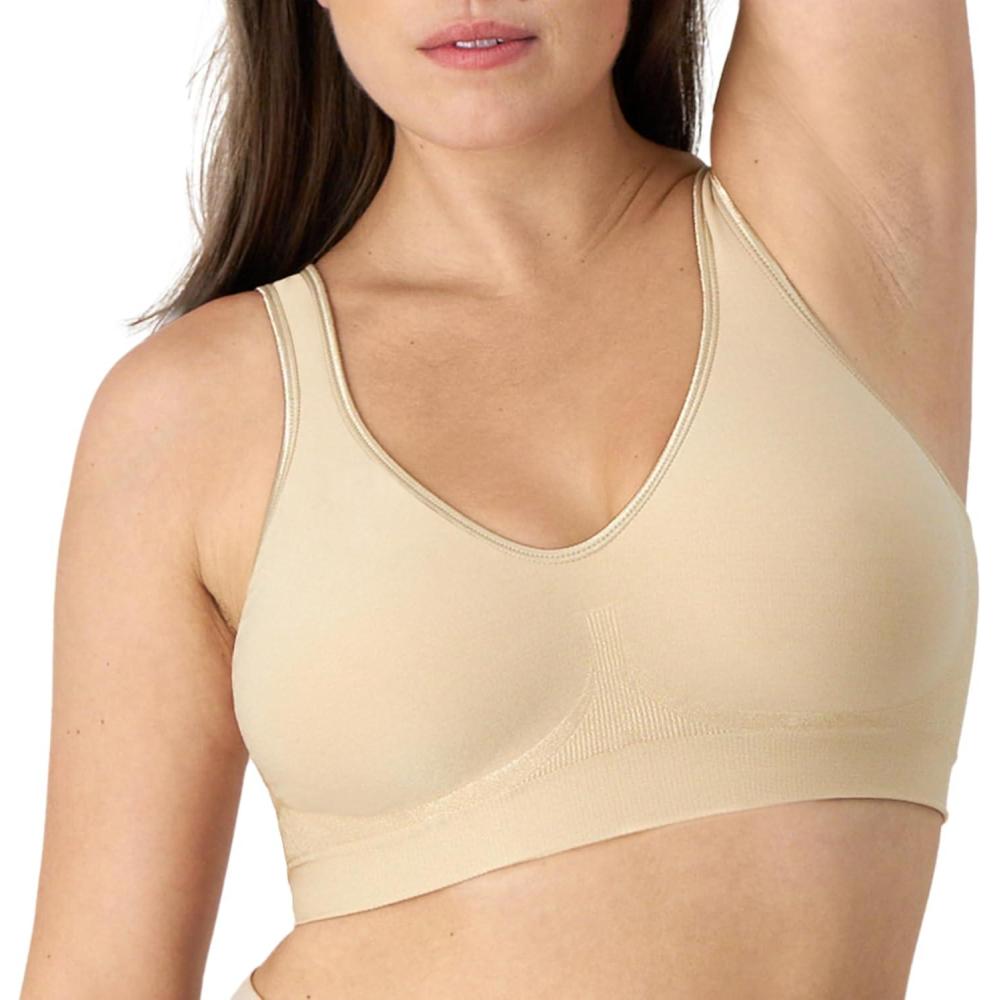 imageBali Womens Wireless Bra Comfort Revolution Seamless TShirt Bras for Women ComfortFlex FitNude
