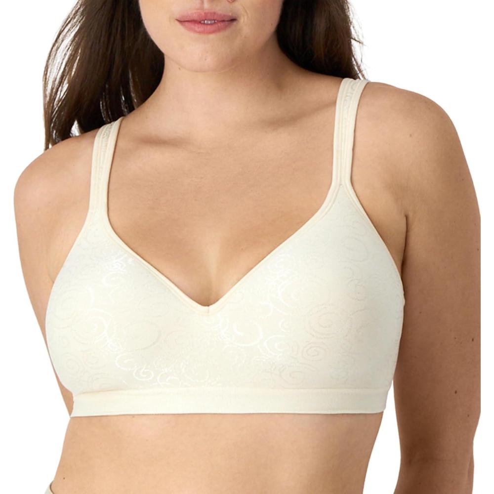 imageBali Womens Wireless Bra DF3463 Comfort Revolution FullCoverage Bras for Women MoistureWicking WirefreeLight Beige Swirl