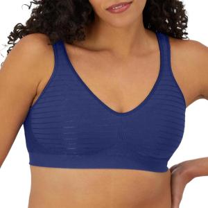 Bali Women’s Wireless Bra, Comfort Revolution Seamless T-Shirt Bras for Women, ComfortFlex Fit(In the Navy Stripe)