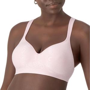 Bali Women’s Wireless Bra DF3463, Comfort Revolution Full-Coverage Bras for Women, Moisture-Wicking, Wirefree(Hush Pink Swirl)