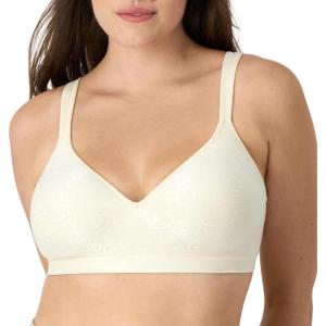 Bali Women’s Wireless Bra DF3463, Comfort Revolution Full-Coverage Bras for Women, Moisture-Wicking, Wirefree(Light Beige Swirl)