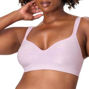 Bali Women’s Wireless Bra DF3463, Comfort Revolution Full-Coverage Bras for Women, Moisture-Wicking, Wirefree(Purple Mauve Swirl)