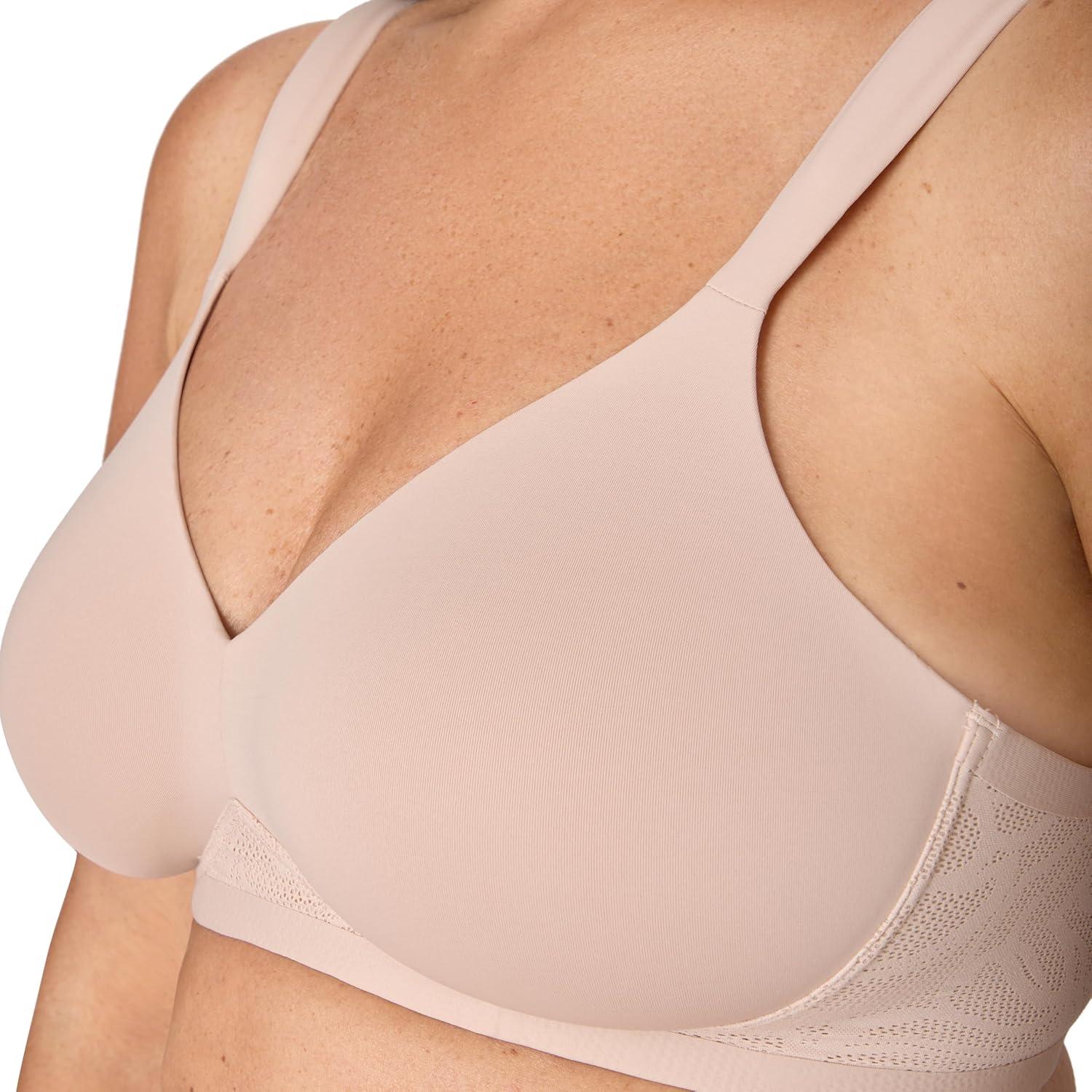 imageBali Womens Wireless Bra Coolest Smoothing Wireless Foam Bras for Women Moisture Wicking Full CoverageAlmond