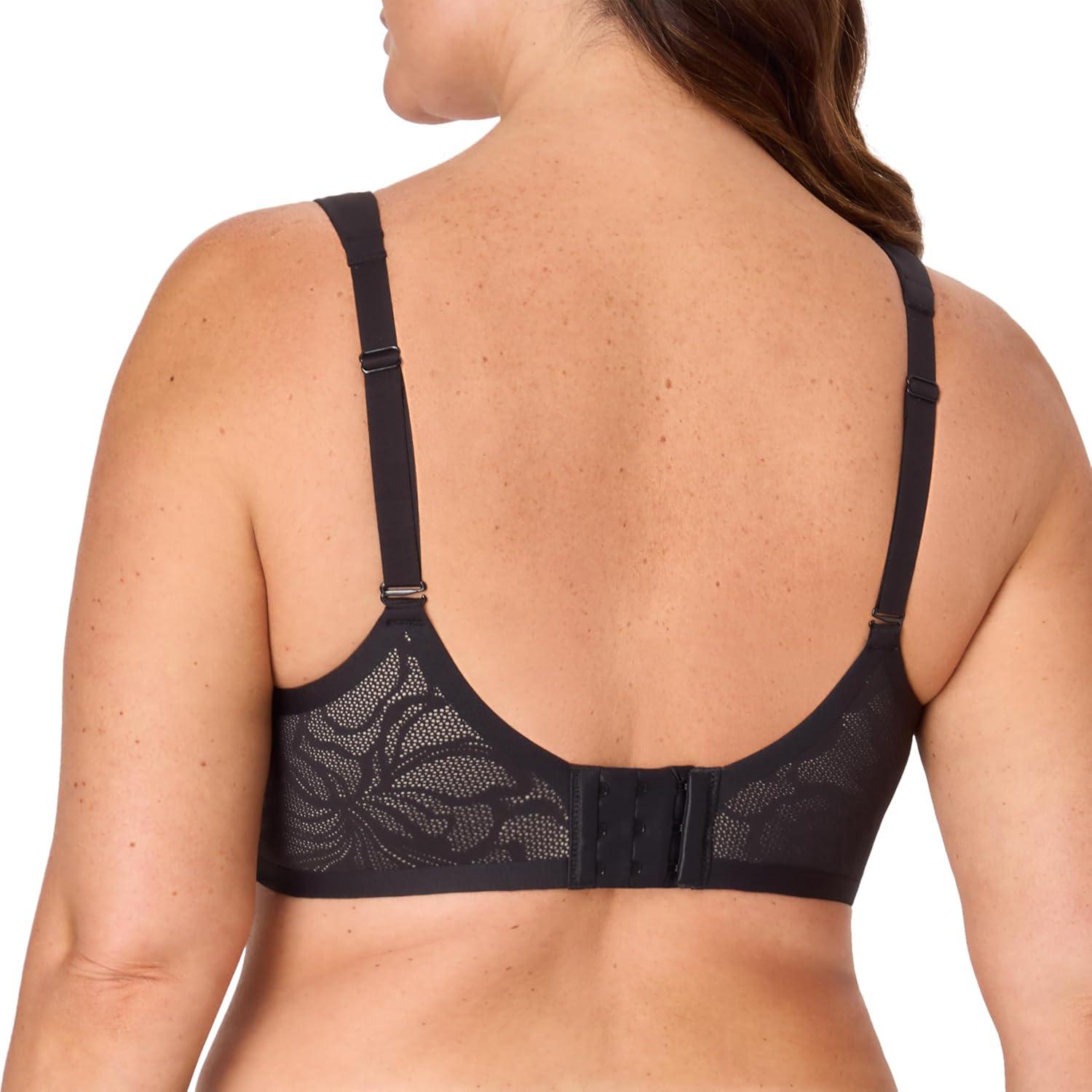 imageBali Womens Wireless Bra Coolest Smoothing Wireless Foam Bras for Women Moisture Wicking Full CoverageBlack With Almond Lining