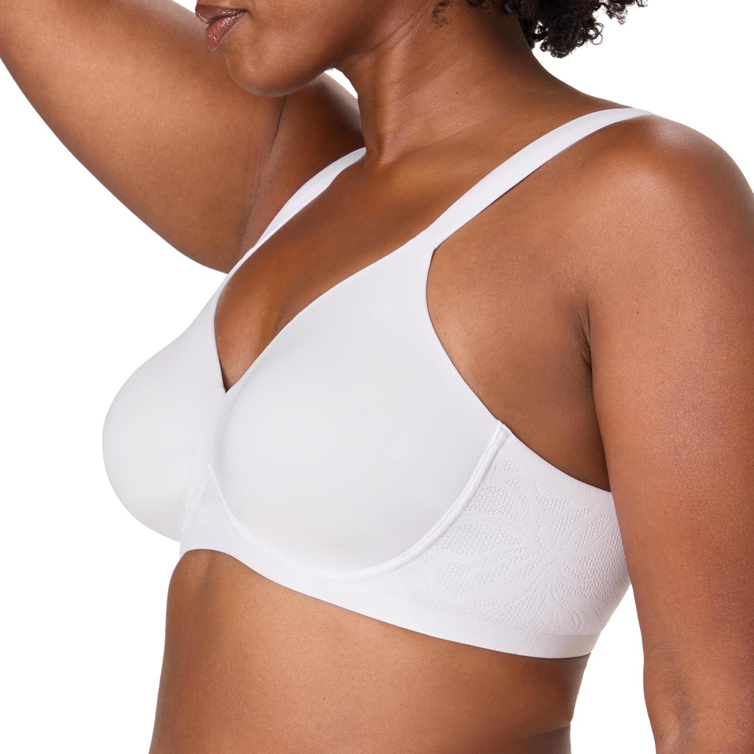 imageBali Womens Wireless Bra Coolest Smoothing Wireless Foam Bras for Women Moisture Wicking Full CoverageWhite