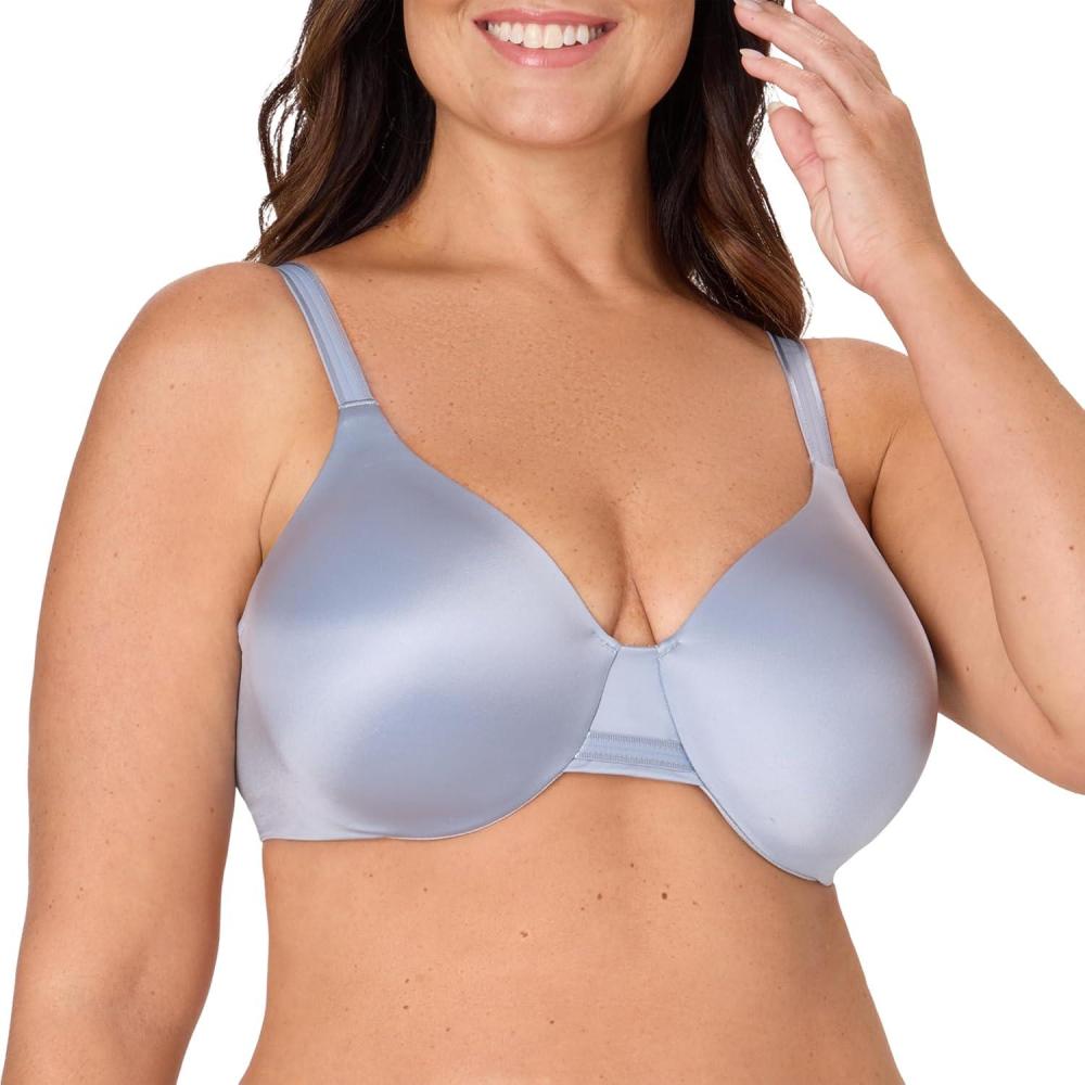 imageBali Womens Underwire Bra DF3W11 One Smooth U BackSmoothing Bras for Women Concealing Full CoverageSilver Satin