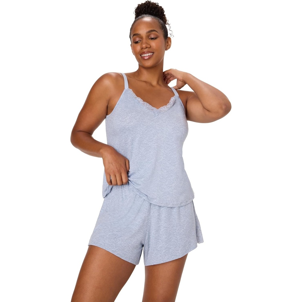 image:imageBali Womens Pajamas Set Breathable Cami amp Shorts for Women Loungewear Adjustable Straps Lace Relaxed Fit 35Afterglow Silver Satin PrintAfterglow Silver Satin Print