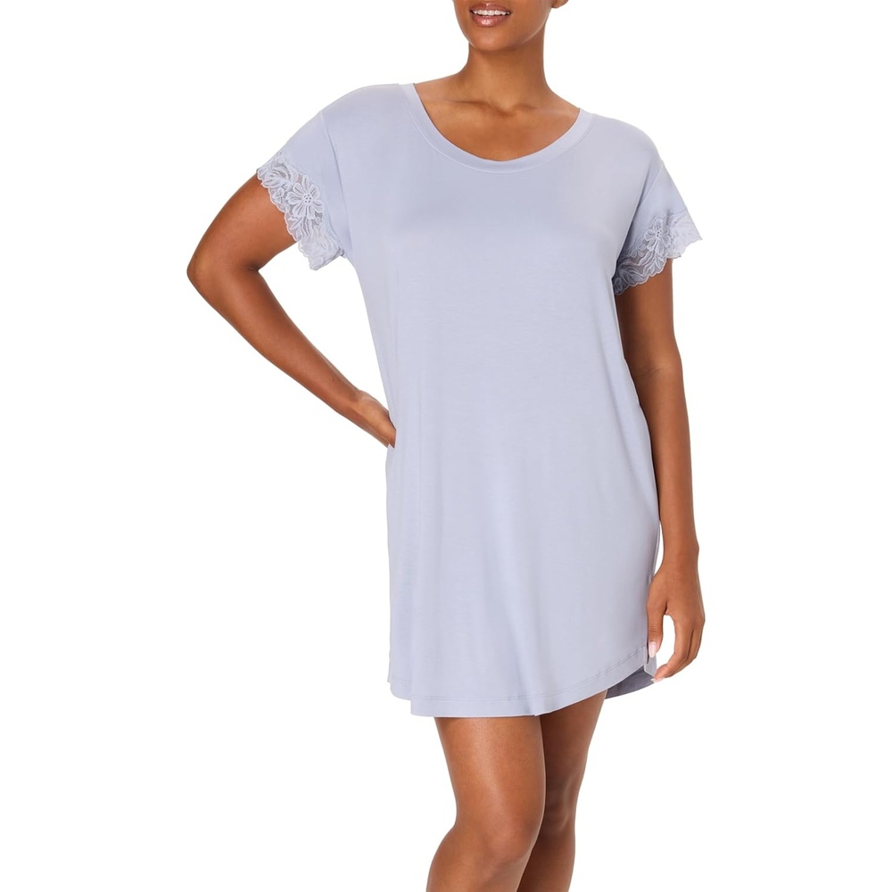 image:imageBali Womens Pajamas Top Breathe Pajamas for Women Loungewear Sleep Shirt Loose Fit LaceSilver Satin